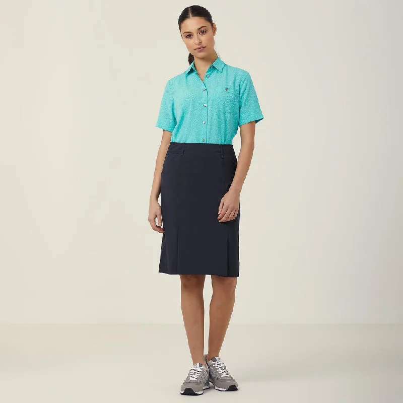 NNT Uniforms Poly Viscose Stretch Pleat Straight Skirt (CAT26A) breathable skirt fabric