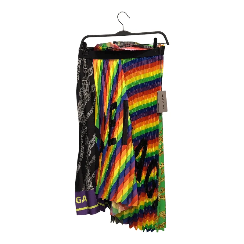 BALENCIAGA/Skirt/36/All Over Print/MLT/LGBTQ STRIPE LOGO linen skirt light