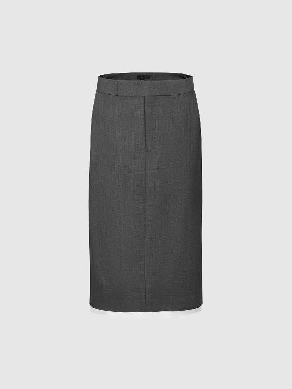 Midi Straight Skirt silk skirt elegant