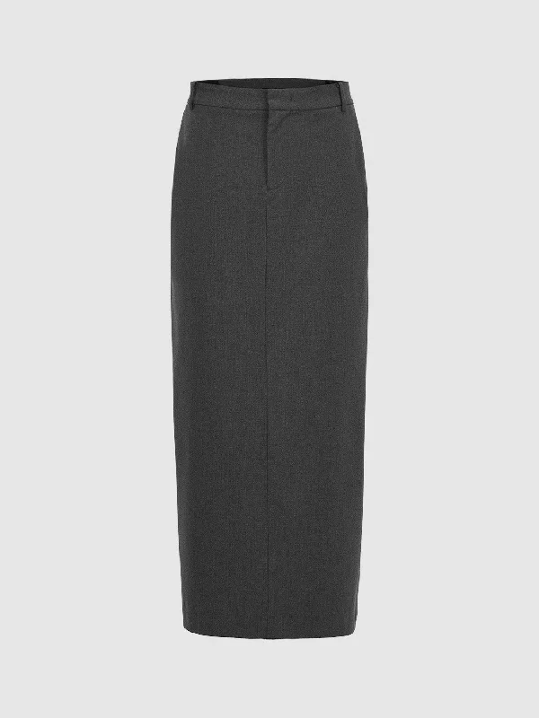 Midi Straight Skirt wool skirt sturdy