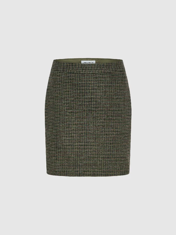 Plaid A-Line Skirts corduroy skirt textured