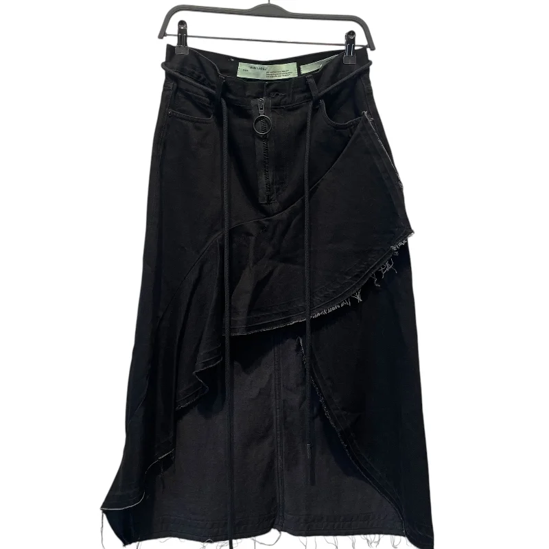 OFF-WHITE/Long Skirt/42/Cotton/BLK/ cashmere skirt plush