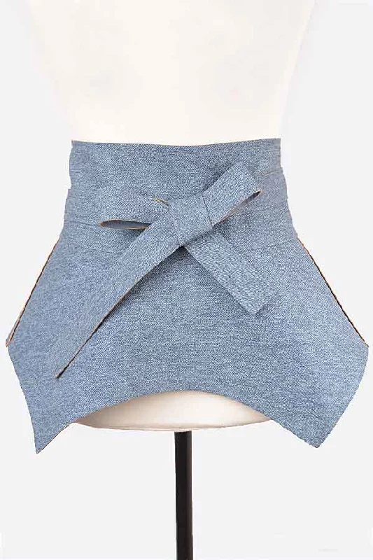 Denim Skirt Belt pleated skirt texture