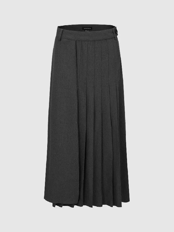 Pleated Loose A-Line Skirt velvet skirt sumptuous