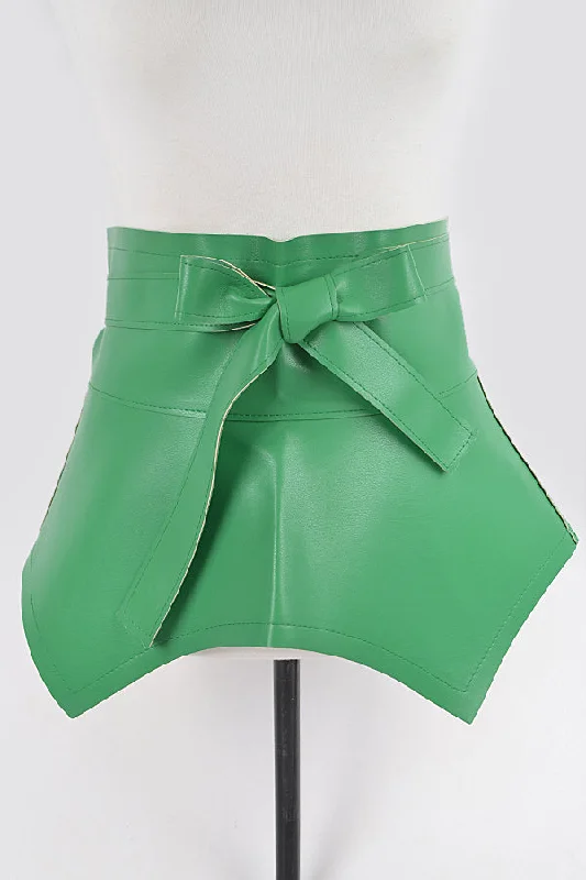 Green Faux Leather Skirt Belt leather skirt bold