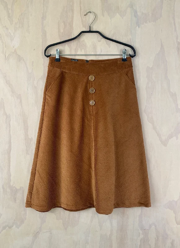 Vesta Corduroy Bias Skirt - Caramel denim skirt classic