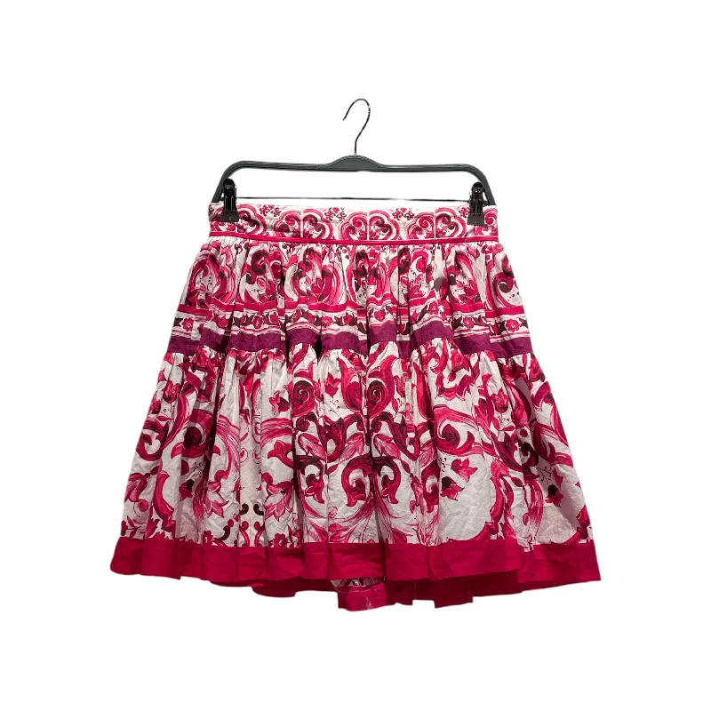 DOLCE&GABBANA/Skirt/46/All Over Print/Cotton/PNK/ lace skirt elegant