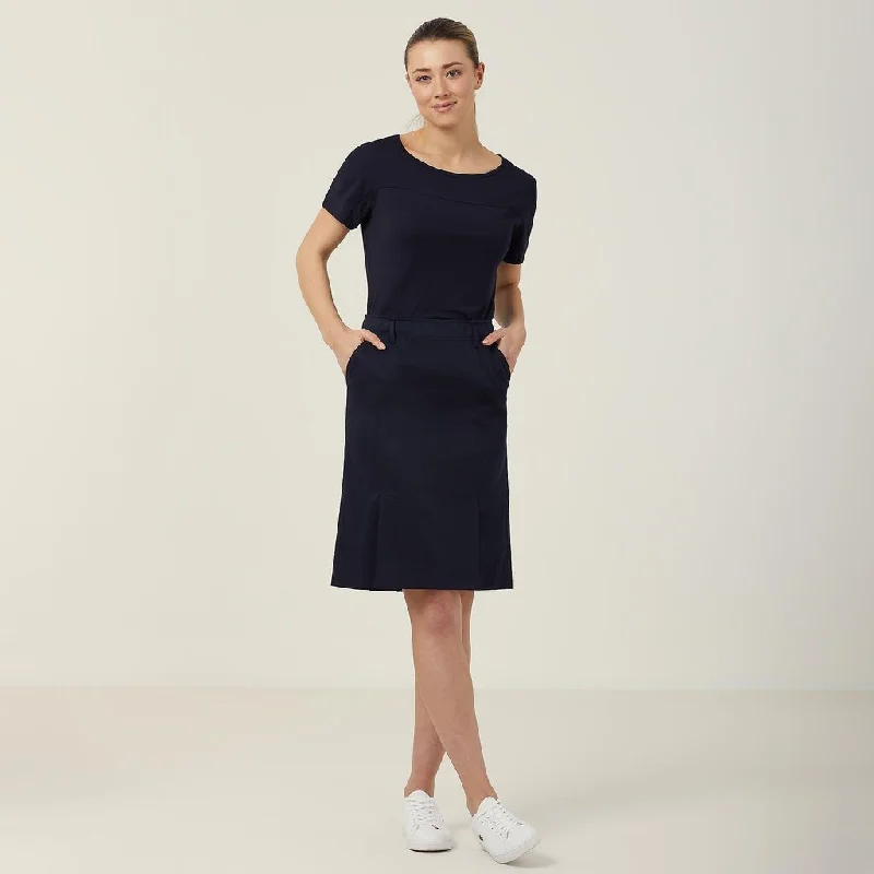 NNT Uniforms Poly Viscose Gaberdine Flex Waist Pleat Skirt (CAT2QB) casual skirt length