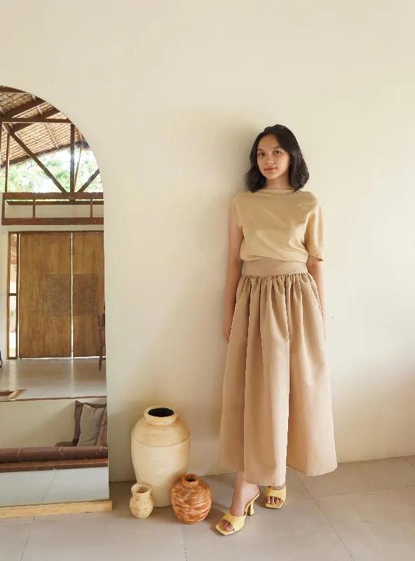 Dolly skirt (KHAKI) velvet skirt rich