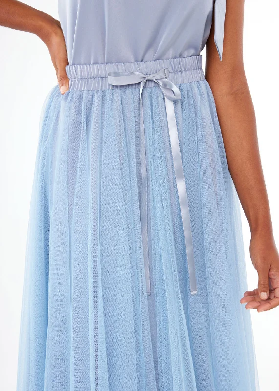 Sue Skirt Slate Blue Tulle seamless skirt comfort