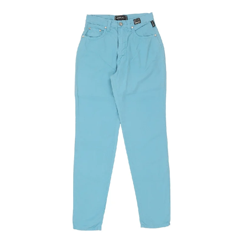 Versace Jeans Couture Trousers - 26W UK 6 Blue Cotton Trousers Leisure Comfortable