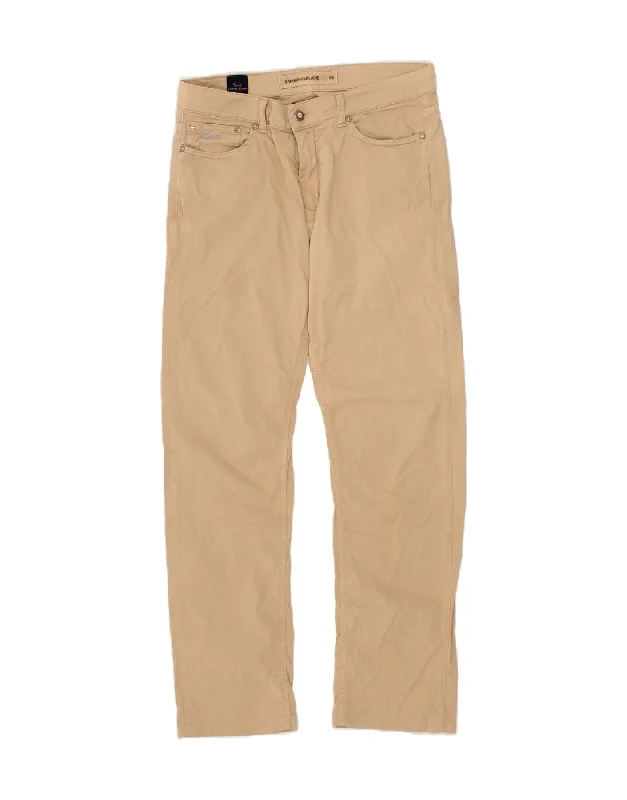 HARMONT & BLAINE Womens Straight Casual Trousers IT 46 Large W£2 L29 Beige High Waist Slim Fit Ankle Length