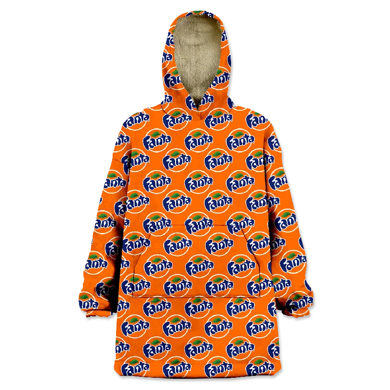 Fanta Pattern Wearable Blanket Hoodie Hoodie with Stripes Bold Sporty