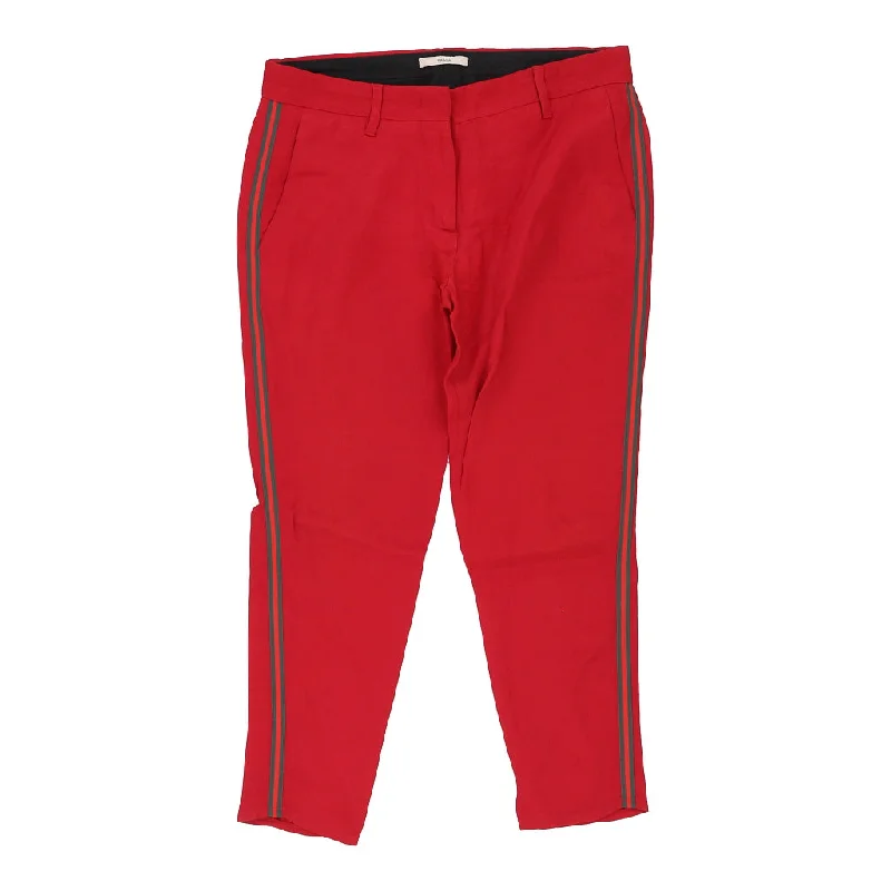 Prada Cropped Trousers - 34W UK 12 Red Cotton Trousers Tapered Slim Fit