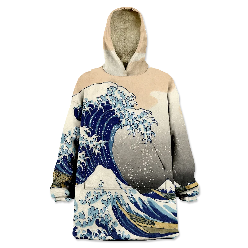 Great Wave Wearable Blanket Hoodie Hoodie with Rhinestones Sparkly Elegant