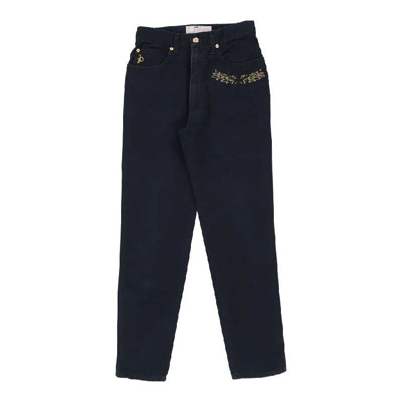 Roccobarocco Trousers - 28W UK 10 Navy Cotton Trousers Mesh Breathable