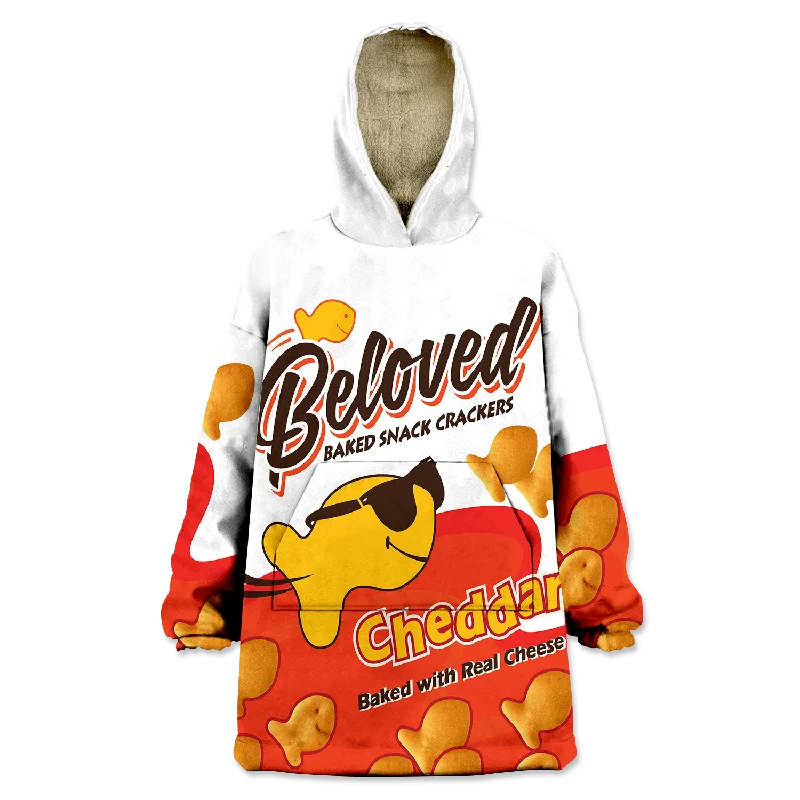 Beloved Goldfish Wearable Blanket Hoodie Hoodie with Sequins Glamorous Eye-catching