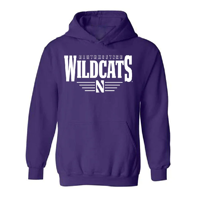 Northwestern - NCAA Women's Fencing : Thea Nguyen - Classic Shersey Hooded Sweatshirt Hoodie with Bell Sleeves Flared Feminine