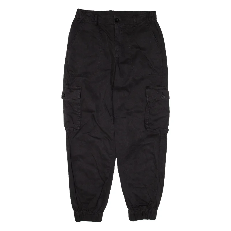 RISE Cargo Trousers Black Loose Tapered Womens W28 L25 Trousers versatile functional