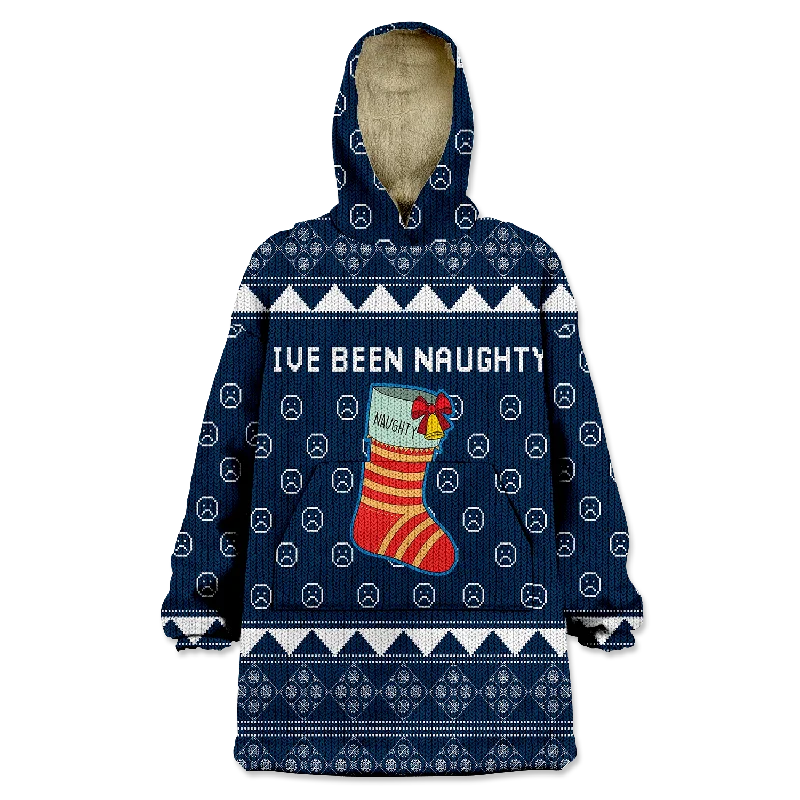 I've Been Naughty Wearable Blanket Hoodie Hoodie with Drawstring Waist Adjustable Fitted