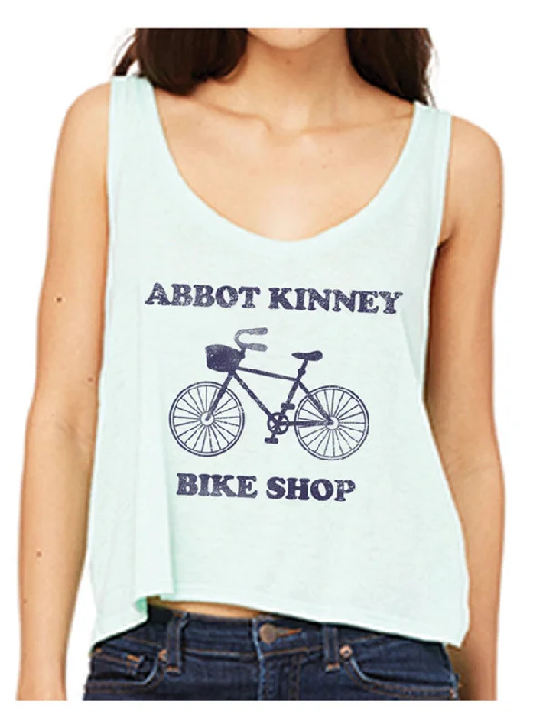 Abbot Kinney Bike Shop Mint Crop Tank baby blue tank