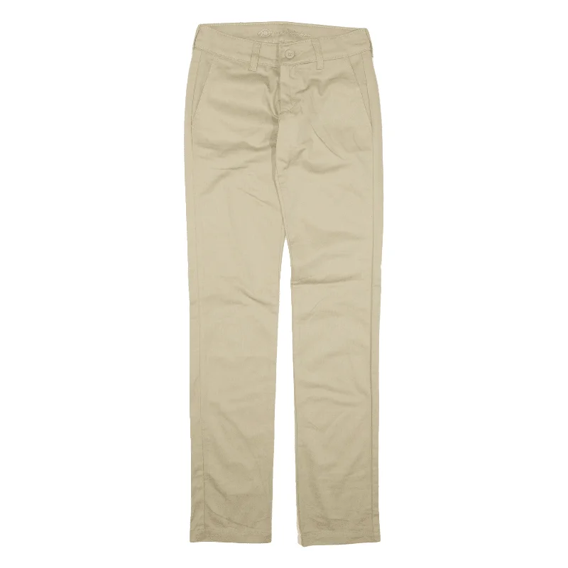 DICKIES Workwear Trousers Beige Slim Straight Womens W26 L32 Trousers Cargo Utility