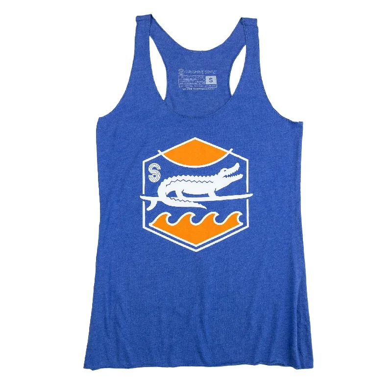 SURF GATOR SUNSET TRIBLEND TANK - RETRO ROYAL gym tank top