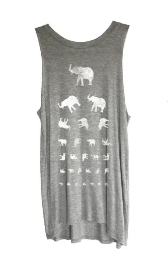 4th & Rose Elephant Eye Chart Heather Grey Muscle Tank summer tank top