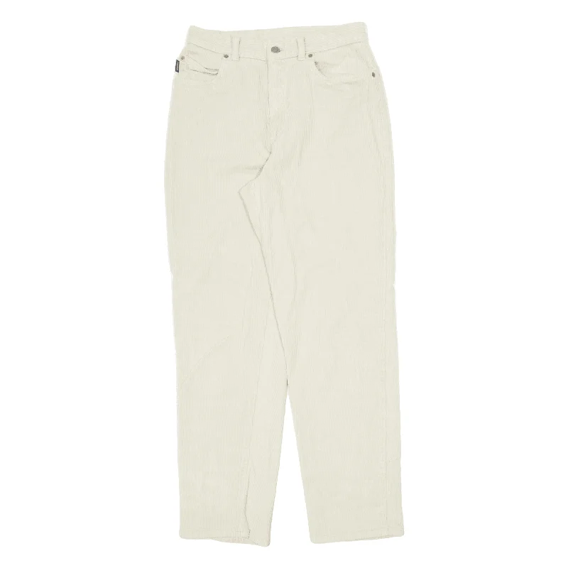 LAUREN RALPH LAUREN Corduroy Trousers Beige Regular Tapered Womens W26 L30 Skinny Trousers Denim Stretchy