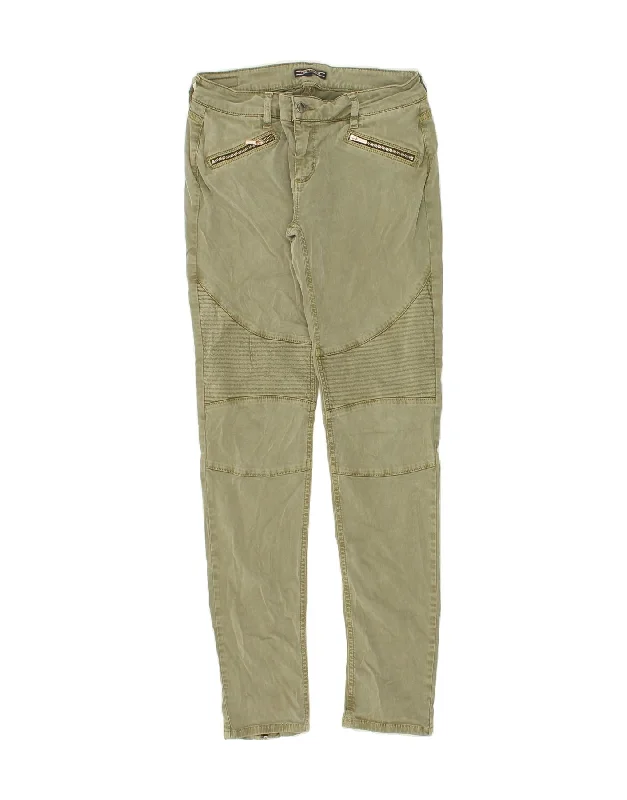 TOMMY HILFIGER Womens Slim Casual Trousers US 8 Medium W30 L30  Green Trousers Corduroy Warm