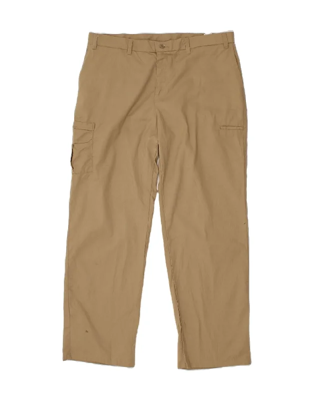 DICKIES Womens Regular Cargo Trousers US 18 2XL W38 L31 Beige Polyester Trousers Custom Made