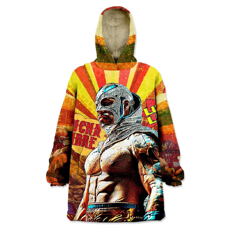 Lucha Libre Wearable Blanket Hoodie Hoodie Jacket Zipper Layering