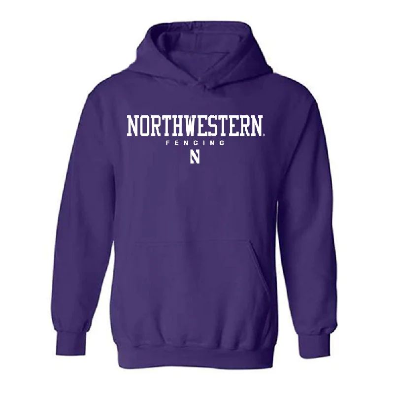 Northwestern - NCAA Women's Fencing : Rowan Park - Classic Shersey Hooded Sweatshirt Hoodie with Color Block Contrast Stylish