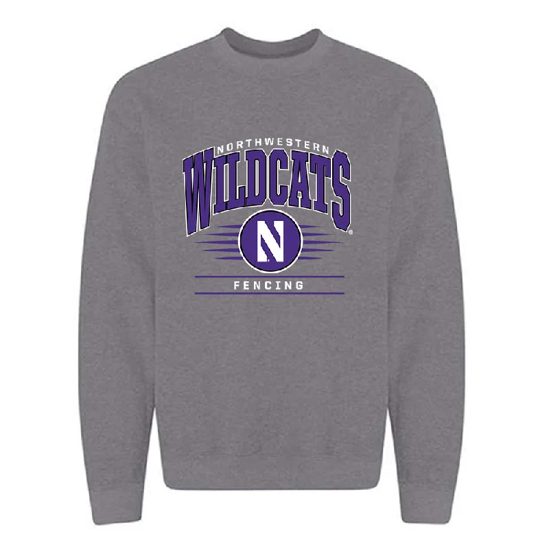 Northwestern - NCAA Women's Fencing : Rowan Park - Classic Shersey Crewneck Sweatshirt Hoodie with Rhinestones Sparkly Elegant