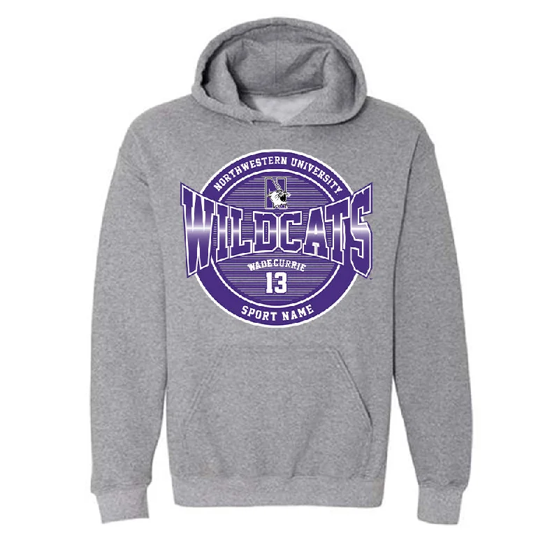 Northwestern - NCAA Women's Fencing : Ava Wade-Currie - Classic Fashion Shersey Hooded Sweatshirt Hoodie with Half-Zip Sporty Casual