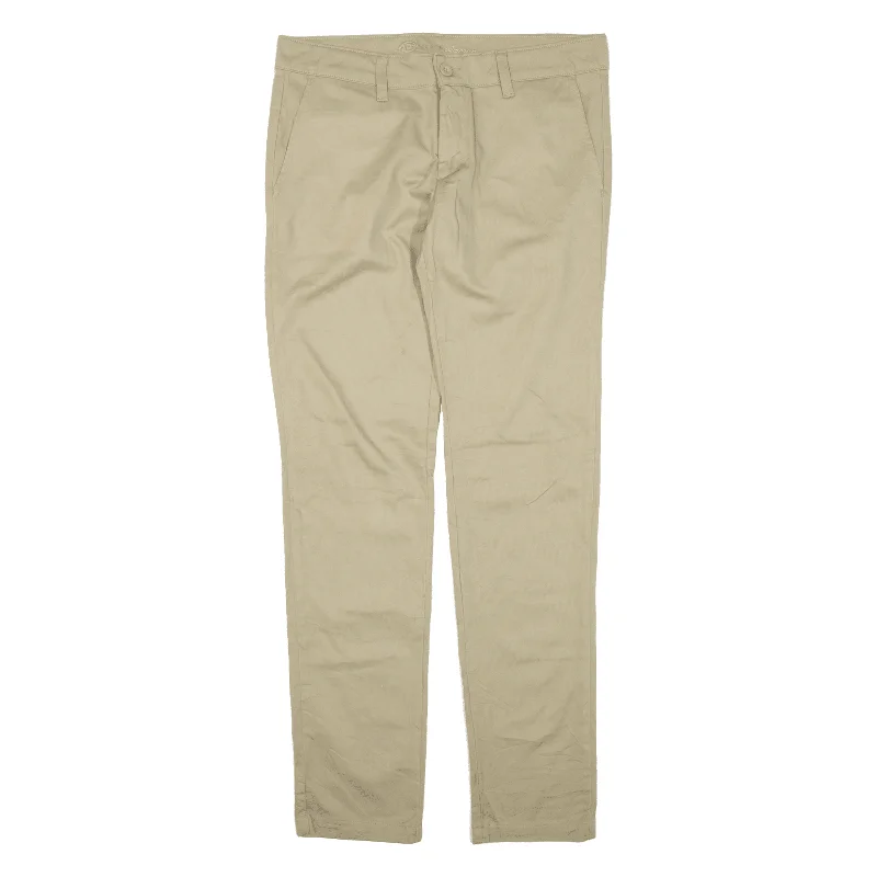 DICKIES Workwear Trousers Beige Slim Skinny Womens W34 L32 Trousers Elastic Waist Soft