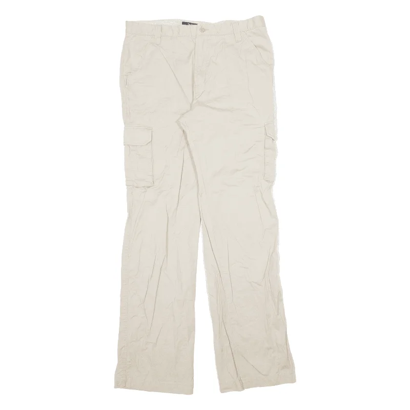 BURTON Cargo Trousers Beige Regular Wide-Leg Womens W32 L34 Trousers Travel Practical