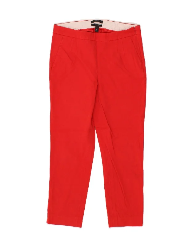 J. CREW Womens Martie Tapered Capri Trousers US 2 XS W28  Red Cotton Trousers Prom Sequined