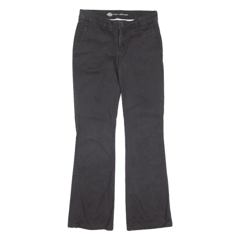 DICKIES Workwear Trousers Black Slim Bootcut Womens W28 L30 Skinny Trousers Denim Stretchy