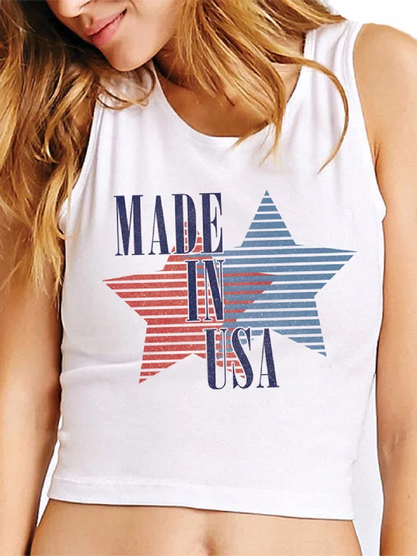 4th & Rose Made In USA Crop Tank gold tank top