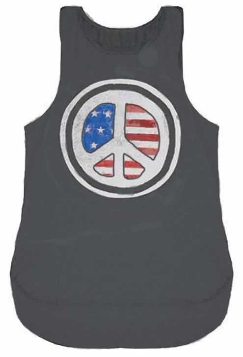 4th & Rose Peace Flag Charcoal Muscle Tank cute tank top