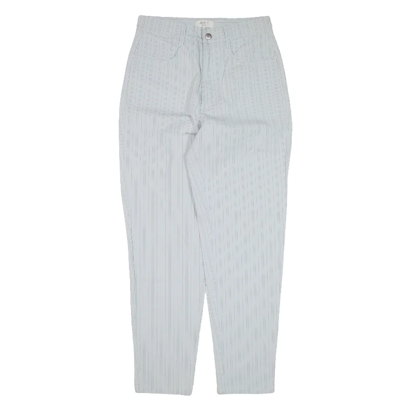 MAC Striped Trousers Blue Regular Tapered Womens W28 L29 Trousers Bestseller Popular