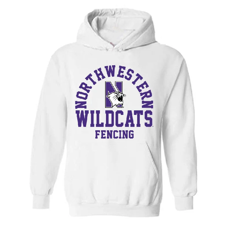 Northwestern - NCAA Women's Fencing : Rowan Park - Classic Shersey Hooded Sweatshirt Hoodie with Neon Bright Vibrant