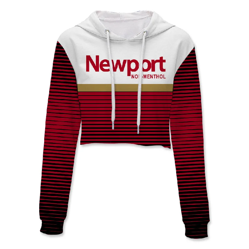 Newport Non-Menthol Crop Hoodie Hoodie with Thumb Holes Functional Cozy