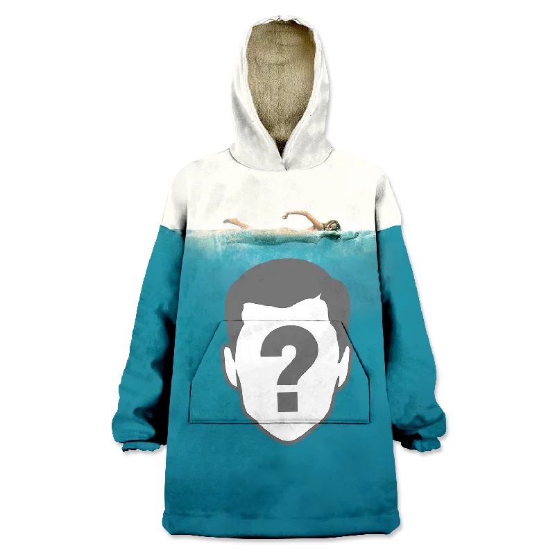 Jaws Custom Wearable Blanket Hoodie Hoodie with Set-In Sleeves Structured Classic