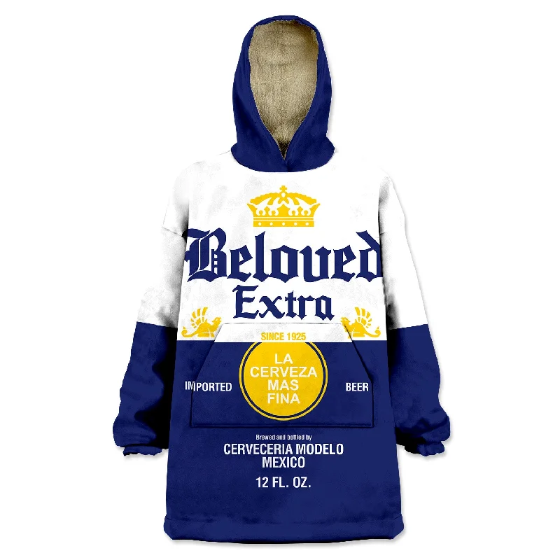 Beloved Extra Beer Wearable Blanket Hoodie Hoodie with Logo Branding Identity