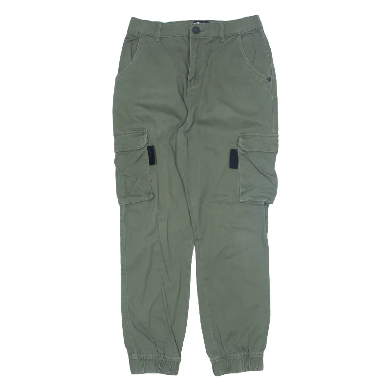 FB SISTER Cargo Trousers Green Relaxed Tapered Womens W27 L26 Trousers Low Rise Relaxed