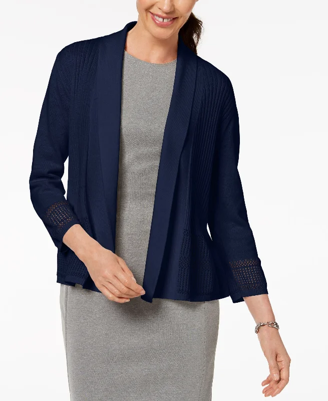 Karen Scott Shawl Collar Cardigan Asymmetrical,ymmetric Pencil Cardigan