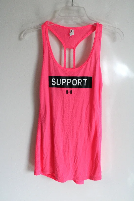 Under Armour Neon Pink Logo Tank | L lemon yellow tank