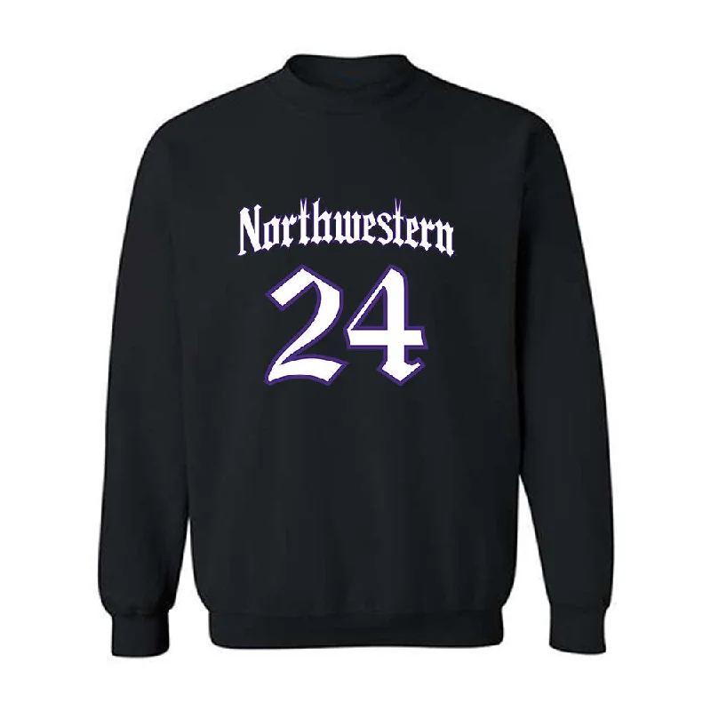 Northwestern - NCAA Women's Fencing : Karen Wang - Crewneck Sweatshirt Hoodie with Hem Detail Decorative Unique